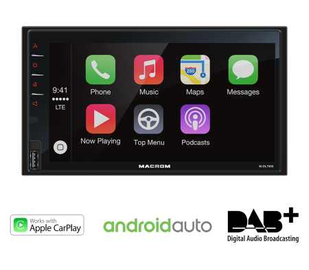 Macrom M-DL7000D bilstereo med CarPlay, Android Auto, DAB+ och Bluetooth i gruppen Billjud / Vad passar i min bil / Hyundai hos Winn Scandinavia AB (175DL7000D)