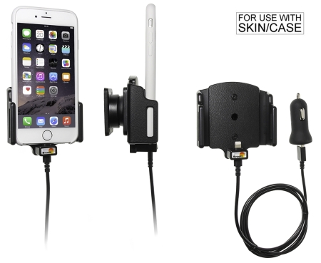 Brodit Aktiv hållare med USB-kabel och cigg-adapter, Apple iPhone 6/6S/7/8/SE 2nd Gen 2020/X/Xs i gruppen Billjud / Smartphone i bil / Mobilhållare hos Winn Scandinavia AB (240521666)