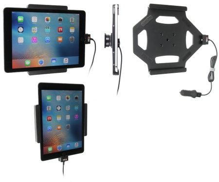 Brodit Aktiv hållare med USB-kabel och cigg-adapter, Apple iPad Air 2 (A1566, A1567)/Pro 9.7 (A1673, A1674, A1675) i gruppen Billjud / Smartphone i bil / Mobilhållare hos Winn Scandinavia AB (240521684)