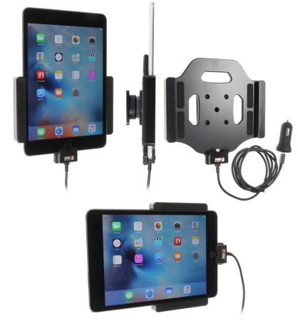 Brodit Aktiv hållare med USB-kabel och cigg-adapter, Apple iPad Mini 2019/4 (A1538, A1550)/5th Gen (A2124, A2125, A2126, A2133) i gruppen Billjud / Smartphone i bil / Mobilhållare hos Winn Scandinavia AB (240521793)