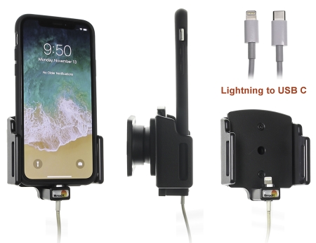 Brodit Hållare för Kabelanslutning, Apple iPhone 11/11 Pro/X/XR/Xs i gruppen Billjud / Smartphone i bil / Mobilhållare hos Winn Scandinavia AB (240716013)