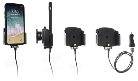 Brodit Aktiv hållare med USB-kabel och cigg-adapter, Apple iPhone 11/11 Pro/X/XR/Xs i gruppen Billjud / Smartphone i bil / Mobilhållare hos Winn Scandinavia AB (240721013)