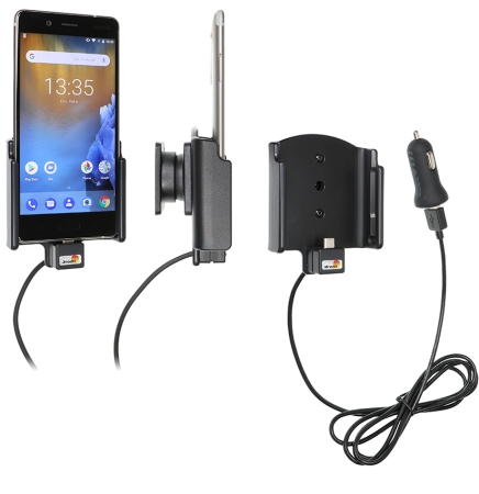Brodit Aktiv hållare med USB-kabel och cigg-adapter, Nokia 8  i gruppen Billjud / Smartphone i bil / Mobilhållare hos Winn Scandinavia AB (240721030)