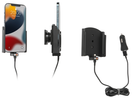 Brodit Aktiv hållare med USB-kabel och cigg-adapter, Apple iPhone 13 Pro Max/14 Plus/14 Pro Max i gruppen Billjud / Smartphone i bil / Mobilhållare hos Winn Scandinavia AB (240721277)