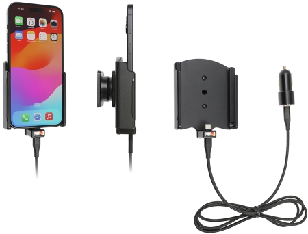 Brodit Aktiv hållare med USB-kabel och cigg-adapter, Apple iPhone 15 Plus  i gruppen B2B Winn Scandinavia hos Winn Scandinavia AB (240721374)