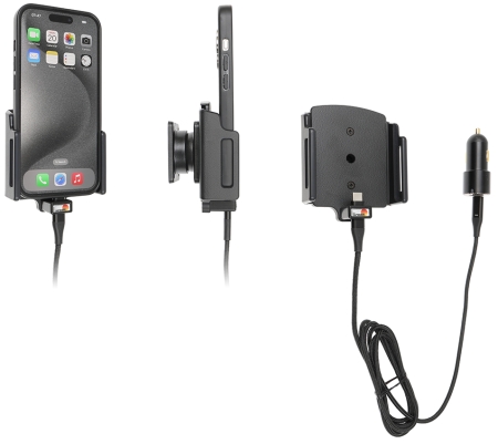 Brodit Aktiv hållare med USB-kabel och cigg-adapter, Apple iPhone 15/15 Pro/16/16 Pro/16e i gruppen B2B Winn Scandinavia hos Winn Scandinavia AB (240721376)