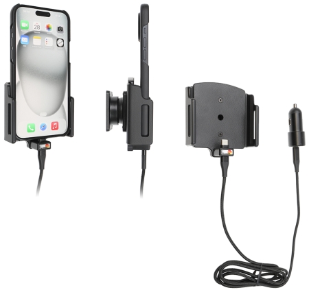 Brodit Aktiv hållare med USB-kabel och cigg-adapter, Apple iPhone 15 Plus/15 Pro Max/16 Plus/16 Pro Max i gruppen Billjud / Smartphone i bil / Mobilhållare hos Winn Scandinavia AB (240721377)