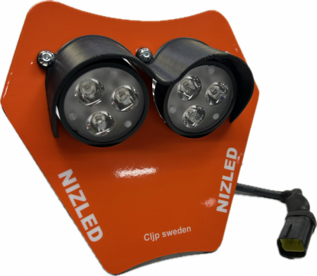 Dubbelljus 60w KTM 2024-, orange dekal, varmvit, 2xE305k NIZLED i gruppen Billjud / LED-Belysning / Enduro / Lampkåpor hos Winn Scandinavia AB (871KTM24E30F2T5K)