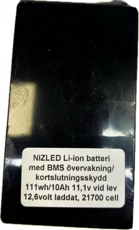 Li-ion batteri 12,6 (11,1) volt 10Ah med BMS, (batteri till E30D/E60D lampan) i gruppen Billjud / LED-Belysning / Enduro / Batteri hos Winn Scandinavia AB (871LIION1011V)