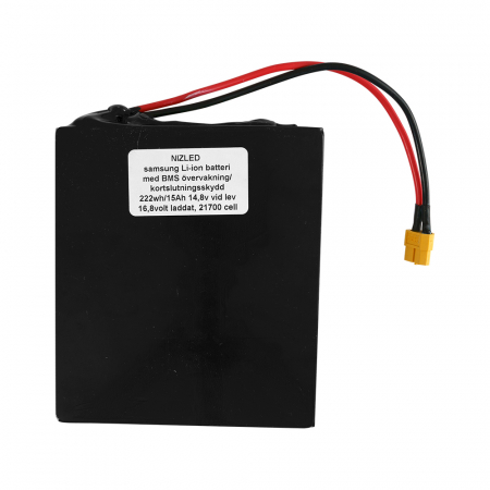 Li-ion batteri 16,8volt 15Ah 21700 celler med BMS till E40, lyser 2 h med trippelkitt i gruppen Billjud / LED-Belysning / Enduro / Batteri hos Winn Scandinavia AB (871LIION15SLIM)
