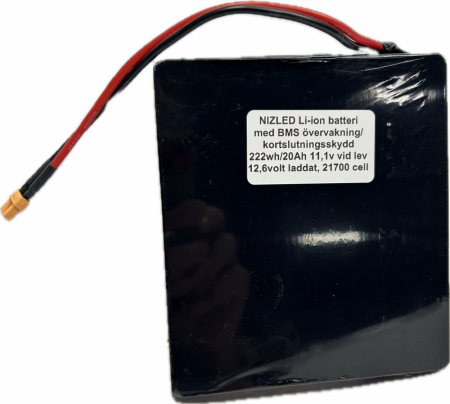 Li-ion batteri 12,6 (11,1v) 20Ah (BMS), (till E30/E60 lampan) i gruppen Billjud / LED-Belysning / Enduro / Batteri hos Winn Scandinavia AB (871LIION2011V)