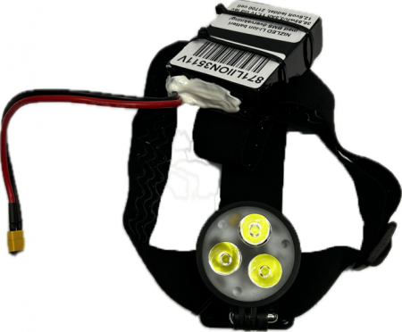 Pannbands-kit 1x30w 5k varmvit med depåknapp på lampan LED li-ion 3,5 Ah i gruppen Billjud / LED-Belysning / Enduro / Hjälmkit hos Winn Scandinavia AB (871PANNKITT3355K)