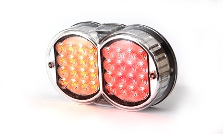 Strands Rundx2 LED 3 Kammare 12-24V,L:208 H:121 D:57Mm Fästbult M8 i gruppen Billjud / LED-Belysning / LED-lampor / Bakljus hos Winn Scandinavia AB (872800358)