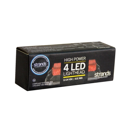 Strands Riktat Blixtljus Röd 4 LED i gruppen Billjud / LED-Belysning / LED-lampor / Blixtljus hos Winn Scandinavia AB (872850165HPR)