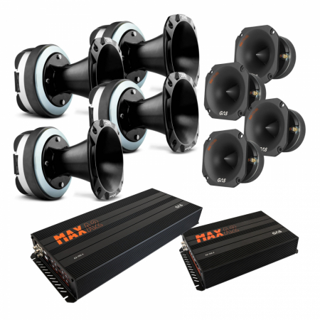 4-pack DS18 PRO-DKH2F & GAS PT2-384, SPL-paket med steg, X-Large i gruppen Billjud / Bilhögtalare / Midbasar / Mellanregister / 6.5 tums midbas hos Winn Scandinavia AB (SETDKH2FPKT1)