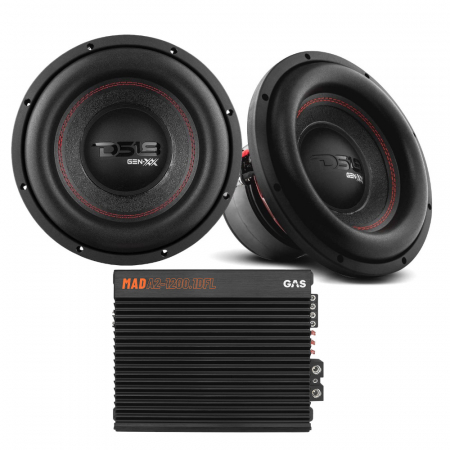 2-pack DS18 GEN-XX10.4DHE & GAS MAD A2-1200.1DFL, baspaket i gruppen Billjud / Bilhögtalare / Midbasar / Mellanregister / 6.5 tums midbas hos Winn Scandinavia AB (SETGENXX104DHEPKT2)