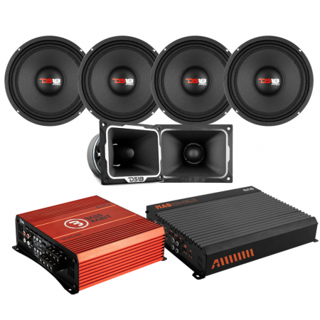 4-pack DS18 PRO-X10.4M och TWX5, SPL-paket med steg i gruppen Billjud / Bilhögtalare / Midbasar / Mellanregister / 6.5 tums midbas hos Winn Scandinavia AB (SETPROX104MPKT1)