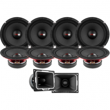 8-pack DS18 PRO-X8.4M med PRO-TWX5, SPL-paket large i gruppen Billjud / Bilhögtalare / Midbasar / Mellanregister / 8 tums midbas paket hos Winn Scandinavia AB (SETPROX84MPKT2)