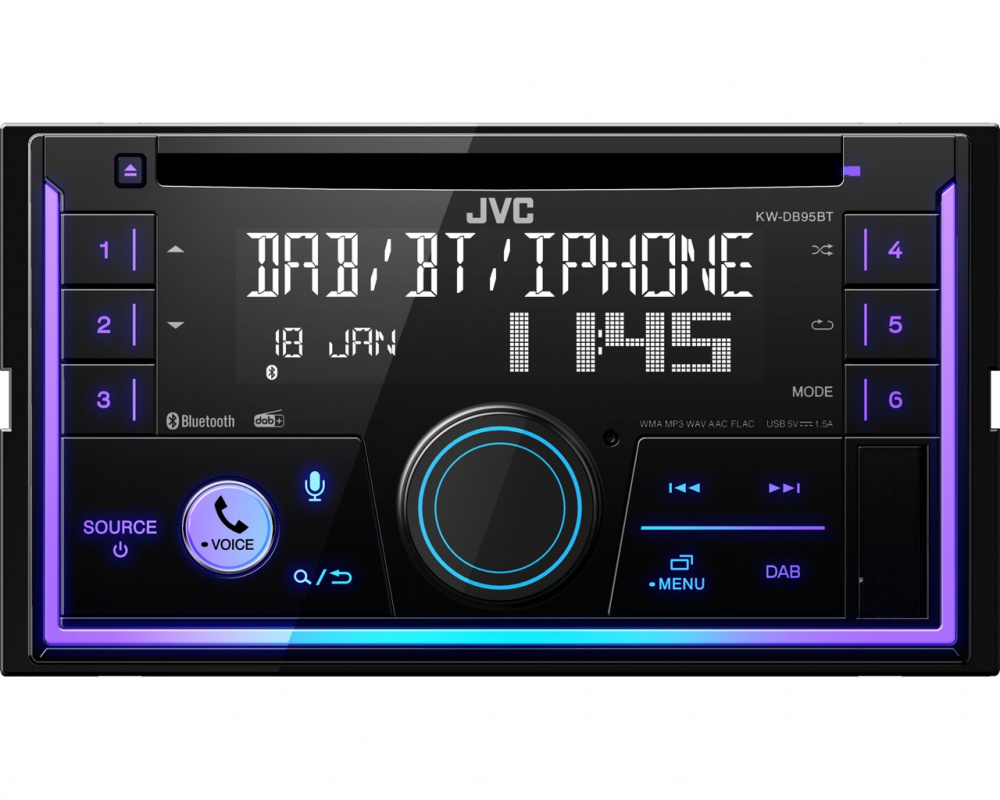 JVC KW-DB95BT, bilstereo med Bluetooth och DAB