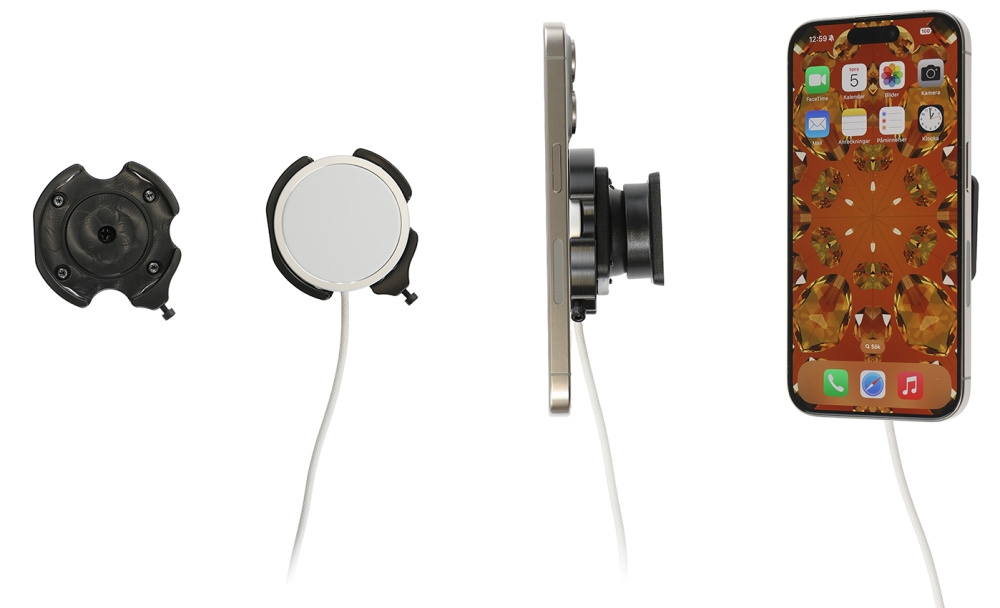 Brodit Fäste med kulled, Apple iPhone 12/12 Mini/12 Pro/12 Pro Max/13/13 Mini/13 Pro/13 Pro Max/14/14 Plus m. fl.