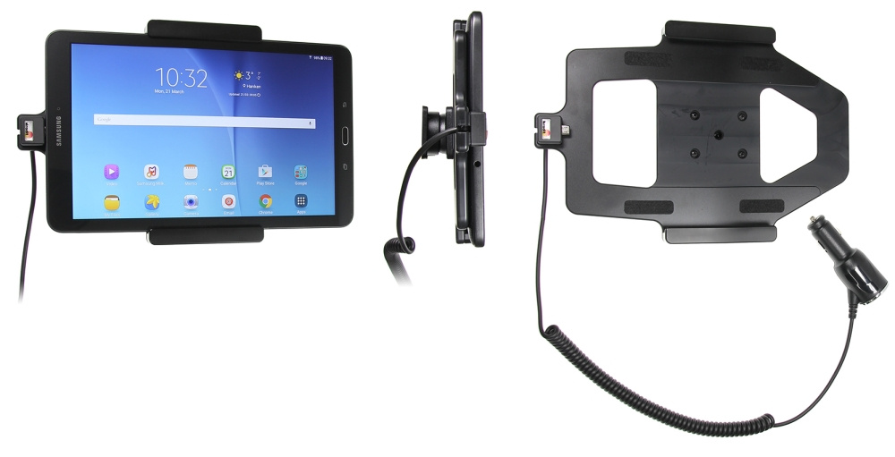 Brodit Aktiv hållare med cigg-kontakt, Samsung Galaxy Tab E 9.6 