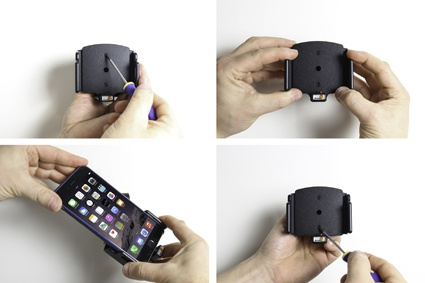 Brodit Hållare för Kabelanslutning, Apple iPhone 11/6 Plus/6S Plus/7 Plus/8 Plus/X/XR/Xs/Xs Max