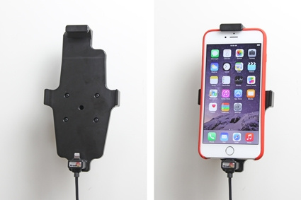 Brodit Aktiv hållare med USB-kabel och cigg-adapter, Apple iPhone 11 Pro Max/12 Pro Max/13 Pro Max/14 Plus/14 Pro Max/6 Plus/6S Plus/7 Plus/8 Plus/Xs Max