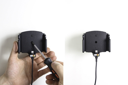 Brodit Aktiv hållare med USB-kabel och cigg-adapter, Apple iPhone 11/11 Pro/6 Plus/6S Plus/7 Plus/8 Plus/X/XR/Xs/Xs Max