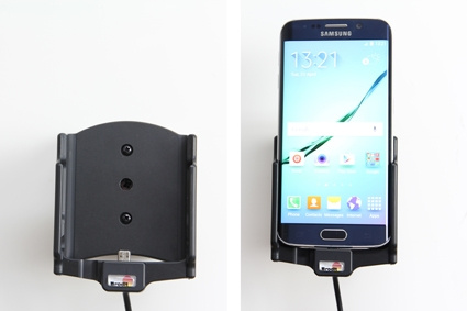 Brodit Aktiv hållare med USB-kabel och cigg-adapter, Samsung Galaxy S6 edge 