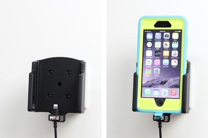 Brodit Aktiv hållare med USB-kabel och cigg-adapter, Apple iPhone 6/6S