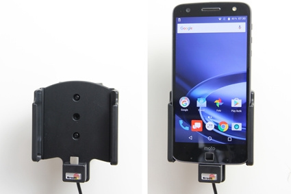 Brodit Aktiv hållare med USB-kabel och cigg-adapter, Motorola Moto Z Force Droid 