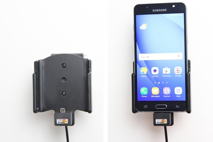 Brodit Aktiv hållare med USB-kabel och cigg-adapter, Samsung Galaxy J5 (2016) 