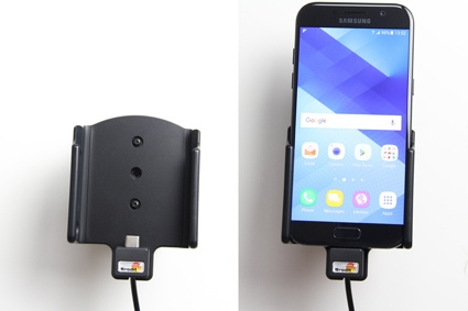 Brodit Aktiv hållare med USB-kabel och cigg-adapter, Samsung Galaxy A5 (2017) 