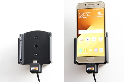 Brodit Aktiv hållare med USB-kabel och cigg-adapter, Samsung Galaxy A3 (2017) 