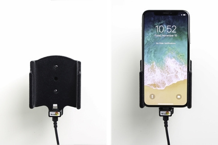 Brodit Aktiv hållare med USB-kabel och cigg-adapter, Apple iPhone X/Xs