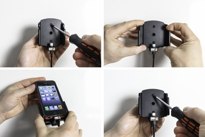 Brodit Aktiv hållare för fast installation, Apple iPhone 12 Mini/13 Mini/5/5C/5S/SE