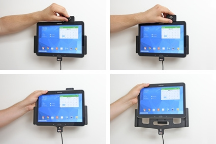 Brodit Hållare med nyckel-lås, Samsung Galaxy Tab 4 10.1 SM-T530/SM-T531/SM-T535