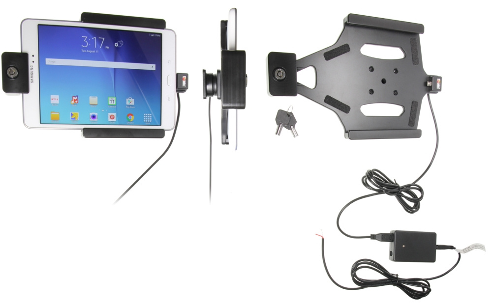 Brodit Hållare med nyckel-lås, Samsung Galaxy Tab A 8.0 (2015) SM-T350 