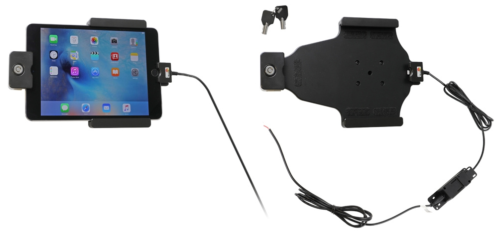 Brodit Hållare med nyckel-lås, Apple iPad Mini 2019/4 (A1538, A1550)/5th Gen (A2124, A2125, A2126, A2133)