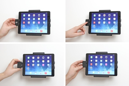 Brodit Hållare med nyckel-lås, Apple iPad 5th Gen (A1822, A1823)/9.7 6th Gen (A1893, A1954)/9.7 New/Air (A1474, A1475, A1476)