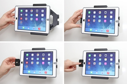 Brodit Hållare med nyckel-lås, Apple iPad 5th Gen (A1822, A1823)/9.7 6th Gen (A1893, A1954)/9.7 New/Air (A1474, A1475, A1476)