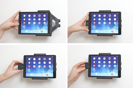 Brodit Hållare med fjäder-lås, Apple iPad 5th Gen (A1822, A1823)/9.7 6th Gen (A1893, A1954)/9.7 New/Air (A1474, A1475, A1476)