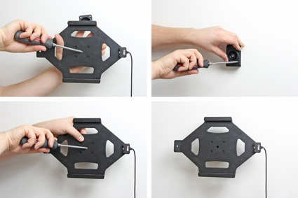 Brodit Hållare med fjäder-lås, Apple iPad 5th Gen (A1822, A1823)/9.7 6th Gen (A1893, A1954)/9.7 New/Air (A1474, A1475, A1476)