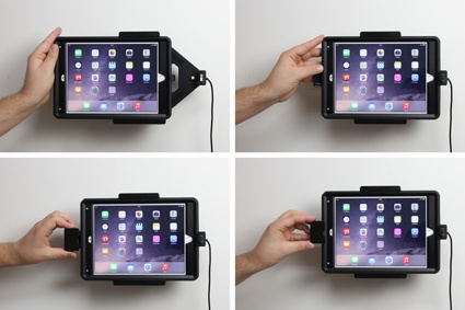 Brodit Hållare med fjäder-lås, Apple iPad Air 2 (A1566, A1567) 