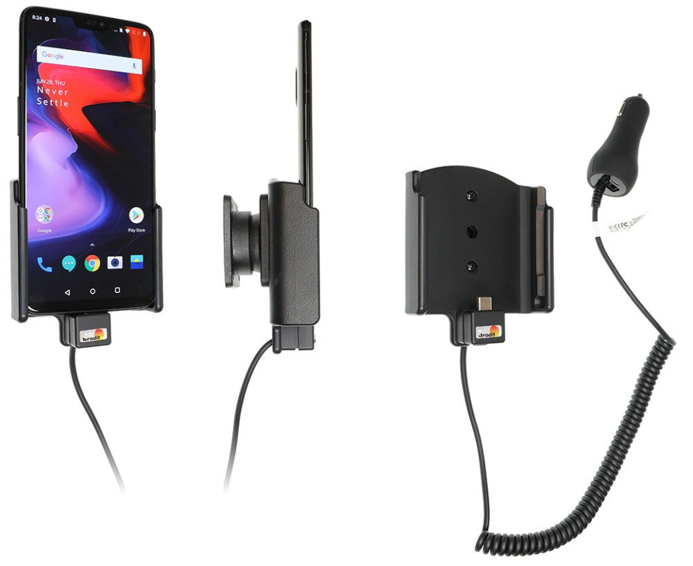 Brodit Aktiv hållare med cigg-kontakt, OnePlus 6/6T