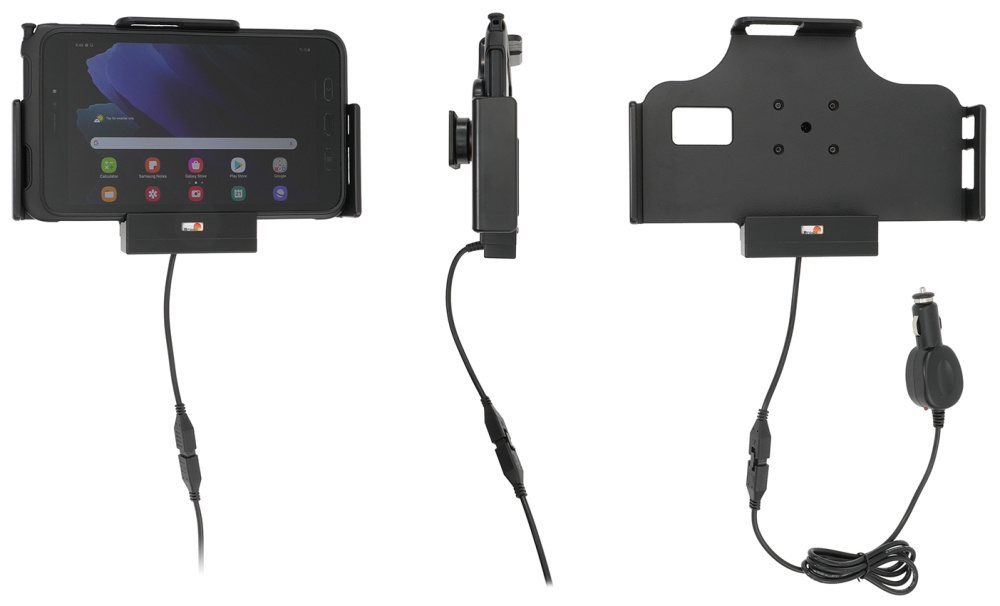 Brodit Aktiv hållare med cigg-kontakt, Samsung Galaxy Tab Active 2 SM-T390/SM-T395/3 SM-T570/SM-T575/5 SM-X300/SM-X306B