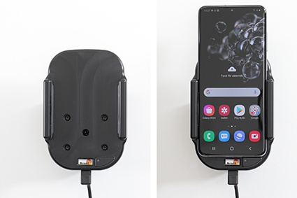 Brodit Qi trådlös aktiv hållare för fast installation, Samsung Galaxy S20 4G, 5G (SM-G981B/SM-G981F) 