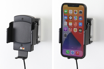 Brodit Qi trådlös aktiv hållare för fast installation, Apple/Google/Huawei/Oppo/Samsung