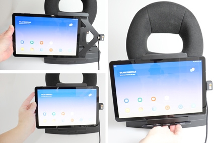 Brodit Aktiv hållare med USB-kabel och cigg-adapter, Samsung Galaxy Tab S4 10.5 SM-T830/SM-T835 