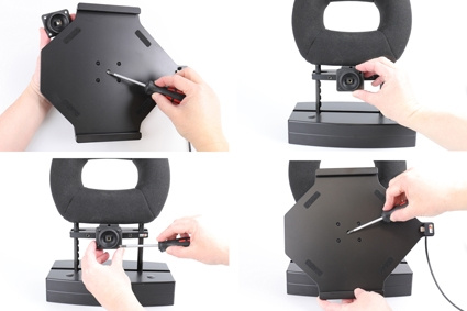 Brodit Aktiv hållare med USB-kabel och cigg-adapter, Apple iPad Air 13 2024  (A2898, A2899, A2900)/Air 13 2025 M3 (A3268, A3268, A2371)/Pro 12,9 2018 (A1876, A1895, A1983, A2014)/Pro 12.9 2020 (A2069, A2232, A2229)/Pro 12.9 5th Gen 2021 (A2378, A2379, A24